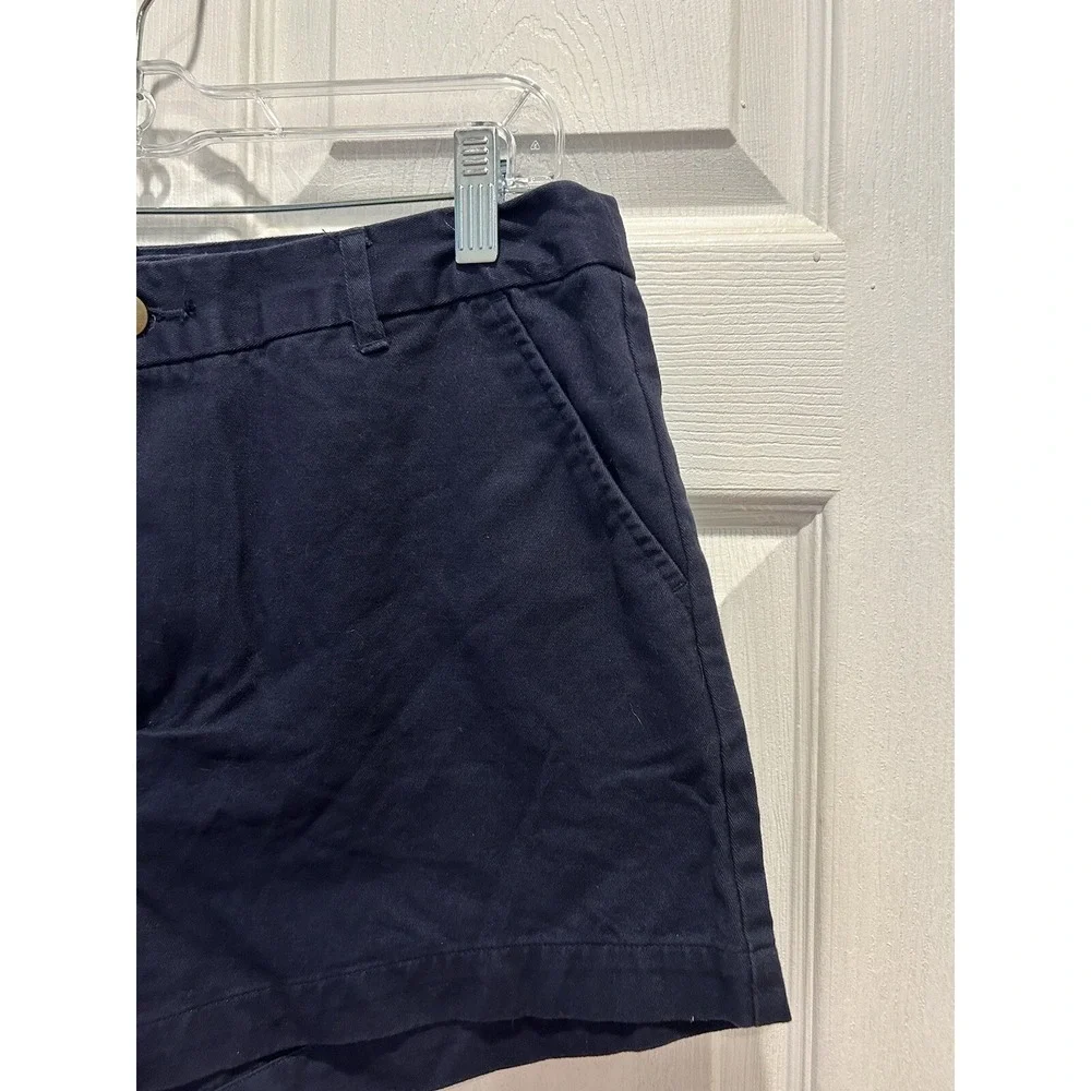 Forever 21‎ Womens Navy Blue Cotton Chino Shorts Size 30 Mid Rise Casual Summer